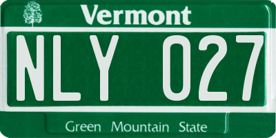 VT license plate NLY027