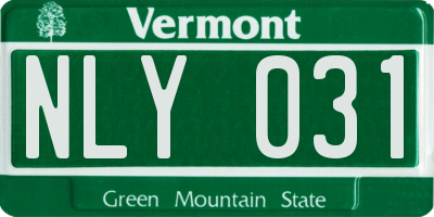 VT license plate NLY031