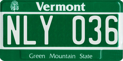 VT license plate NLY036