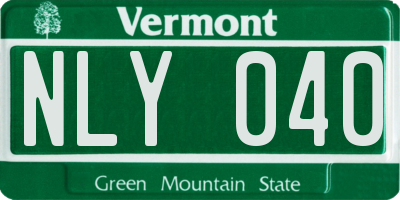 VT license plate NLY040