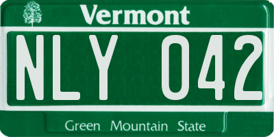 VT license plate NLY042