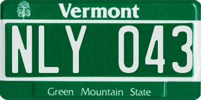 VT license plate NLY043
