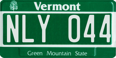 VT license plate NLY044