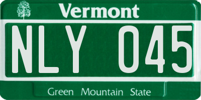 VT license plate NLY045
