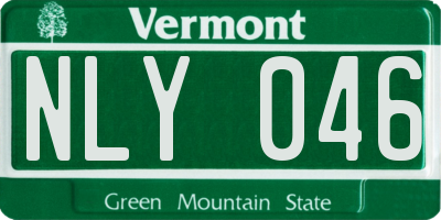 VT license plate NLY046