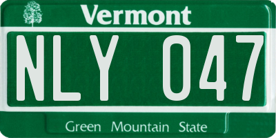VT license plate NLY047