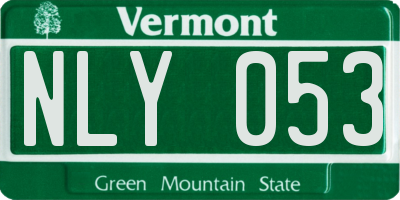 VT license plate NLY053