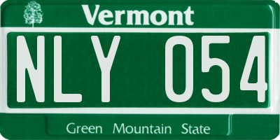 VT license plate NLY054