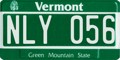 VT license plate NLY056