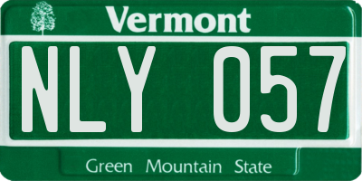VT license plate NLY057