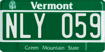 VT license plate NLY059