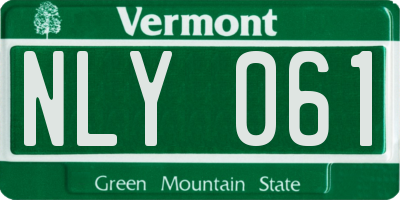 VT license plate NLY061
