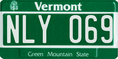 VT license plate NLY069