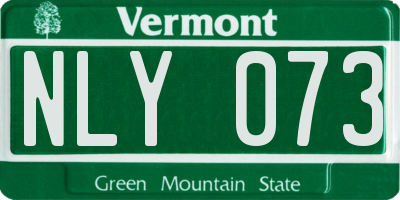 VT license plate NLY073