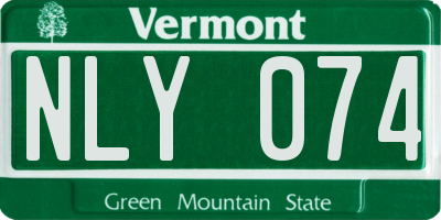 VT license plate NLY074