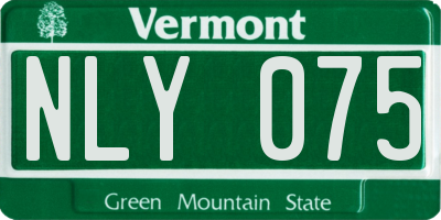 VT license plate NLY075