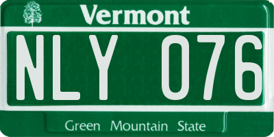 VT license plate NLY076