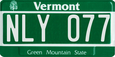 VT license plate NLY077