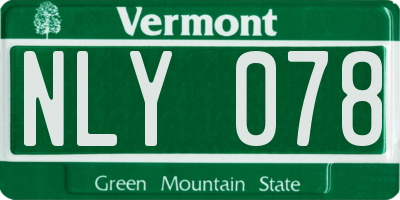 VT license plate NLY078