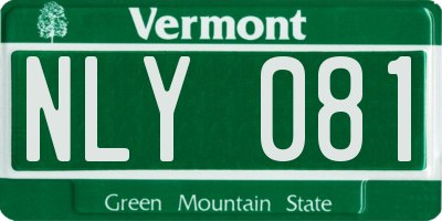VT license plate NLY081