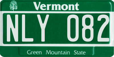 VT license plate NLY082