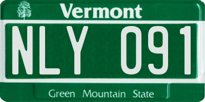 VT license plate NLY091