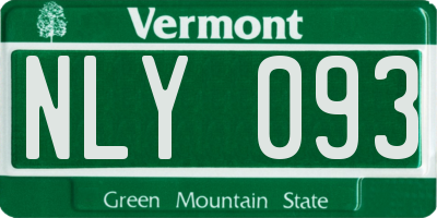 VT license plate NLY093
