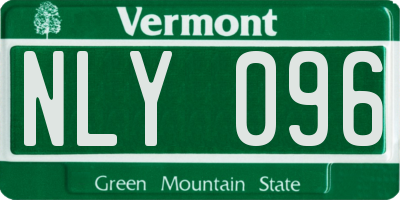 VT license plate NLY096