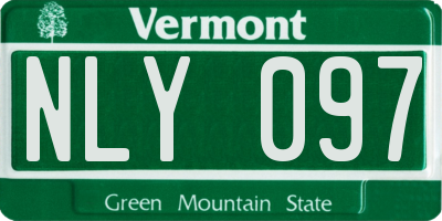 VT license plate NLY097