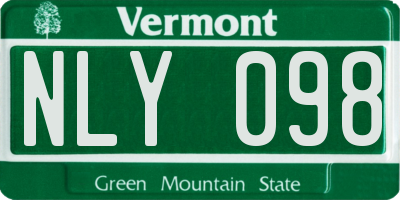 VT license plate NLY098