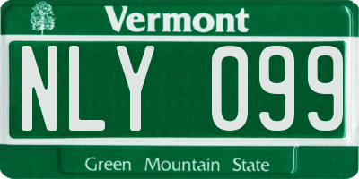 VT license plate NLY099