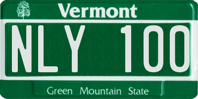 VT license plate NLY100