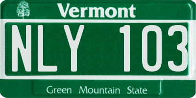 VT license plate NLY103