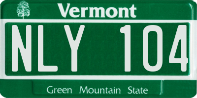VT license plate NLY104