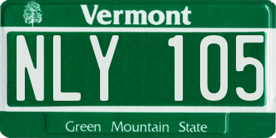 VT license plate NLY105