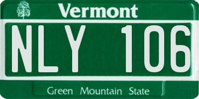 VT license plate NLY106
