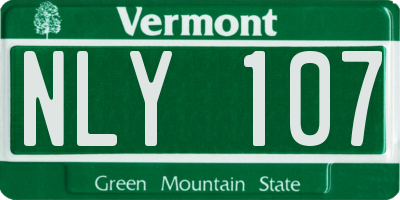 VT license plate NLY107