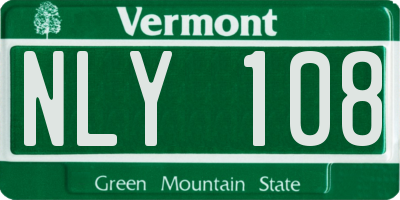 VT license plate NLY108