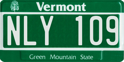 VT license plate NLY109