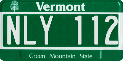 VT license plate NLY112