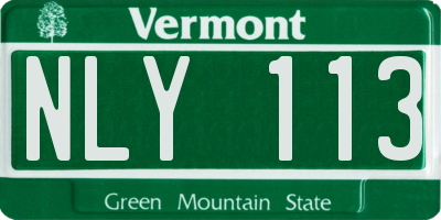 VT license plate NLY113