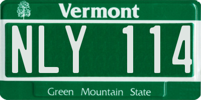 VT license plate NLY114