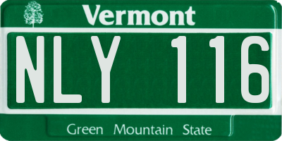 VT license plate NLY116