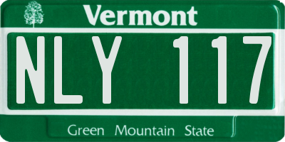 VT license plate NLY117