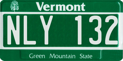 VT license plate NLY132