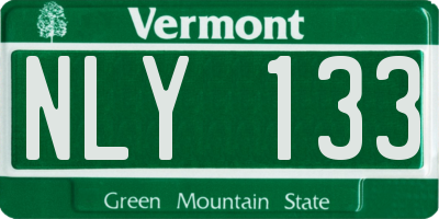 VT license plate NLY133