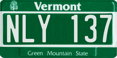 VT license plate NLY137