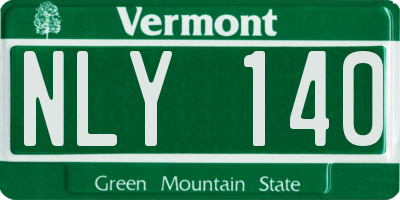 VT license plate NLY140