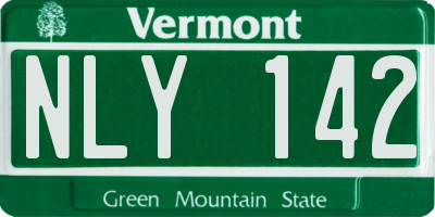 VT license plate NLY142