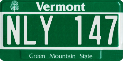 VT license plate NLY147